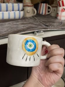 Handmade Evil Eye Cup and Saucer Set