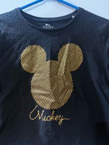 Black Mickey Mouse Graphic T-Shirt