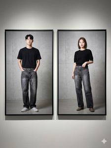 TOFFEE Baggy Wide-Leg Denim Jeans Faded Acid Wash