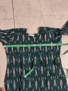 Ethnic Teal &amp; White Printed Kurta Set