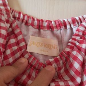 Fairies Forever Red Plaid Cold Shoulder Dress