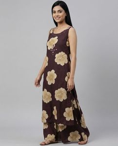 Floral Print Kurta and Palazzo Set