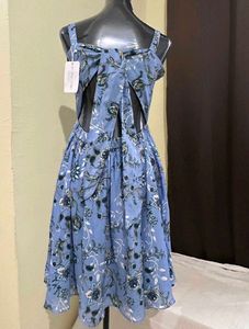 Blue formal backless dress