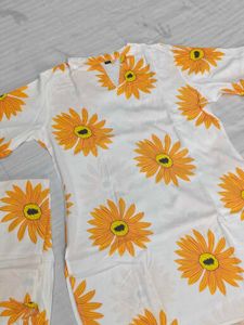 Xoxo White Kurta Pant with Floral Print