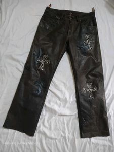 polo chrome hearts customize Gothic Print  Leather