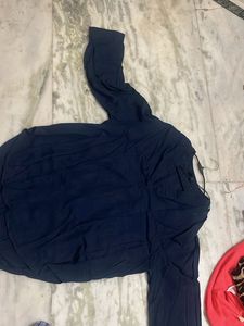 Classic Navy Blue Long Sleeve Top