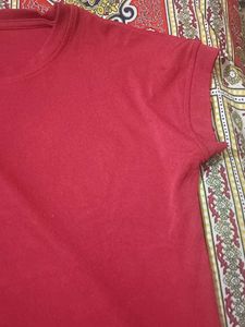 Red Basic Round Neck T-Shirt