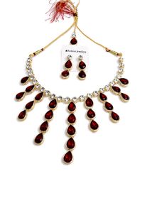 Elegant Red Stone Jewelry Set