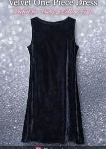 Black Velvet One-Piece Dress – Party 🥳 Wear