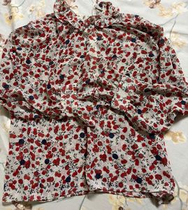 Korean style Floral Print Top