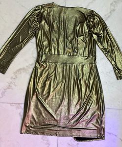 Shimmery Gold Mini Dress