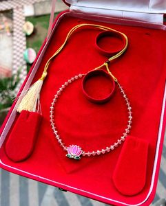 New Crystal Lotus Charm Necklace