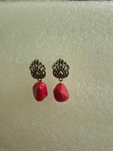 Red Stone Earrings - New