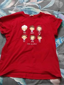 Friends Cartoon Red T-Shirt