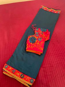 Embroidered Saree with Blouse