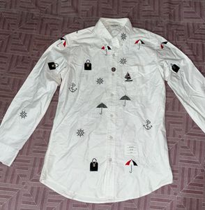 Thom Browne Men's White Nautical Shirt