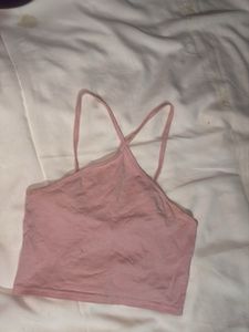 Pink Cropped Tank Top