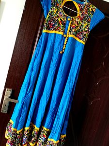 Elegant Royal Blue 💙 Flared Anarkali Kurta