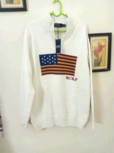 NEW RALPH LAUREN American Flag Knit Sweater