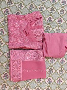 Mauve embroidered Kurta churidar and dupatta