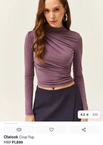 Stylish Ruched Crop Top (Size- Medium)