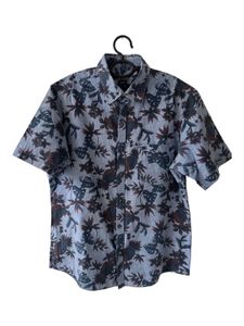Men's Blue Floral Short Sleeve Shirt