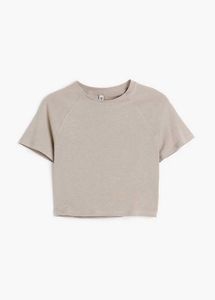 H&M Basic Beige Crop T-Shirt