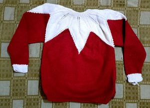 Adorable Baby Red &amp; White Sweater