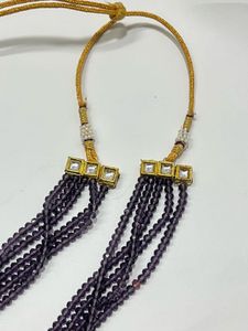 Multi-Strand Purple Beaded Necklace Set
