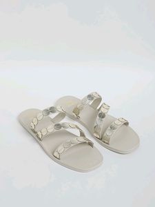 LUNA BLU Ivory Slides For Womens