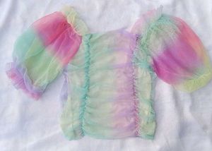 New Multi Colour  Crop Top ( Soft Net)