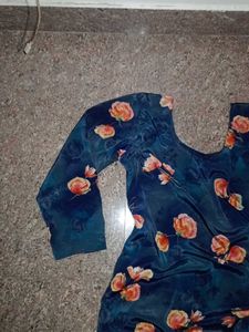Floral Print soft silk touser kurti