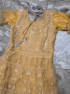Elegant Yellow Anarkali Gown