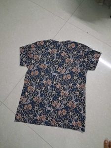 Floral Print Blue T-Shirt