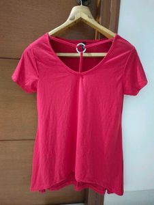 MAX Red Ring Detail V-Neck Top🎀