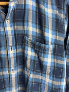 Men's Blue Plaid Long Sleeve Shirt