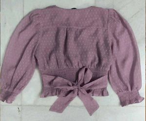 Chic Lilac Smocked Wrap Top