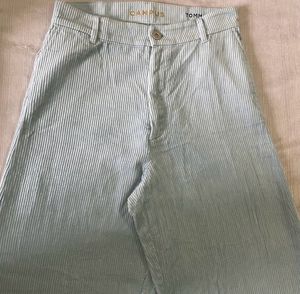Icy Blue Wide Leg Corduroy Pants