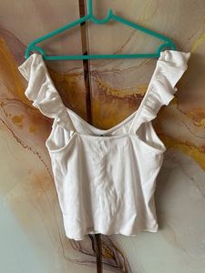 White Ruched Tank Top