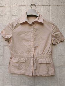 New with tag Chic Beige Utility Shirt &amp; Skirt Set