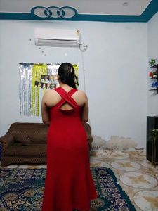 Elegant Red Off-Shoulder Maxi Dress