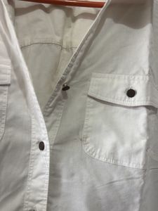 Emily Daniels White Button-Down Shirt