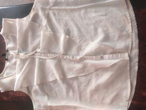 Off White Shirt Style Top For Womens
