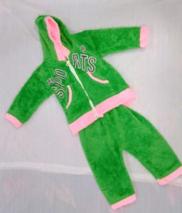 Kids Set of 2 (Green+orange) Sports Tracksuit