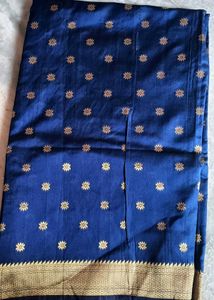 Dark Blue Banarasi Silk Saree