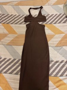 Ribbed Cut-Out Maxi Dress