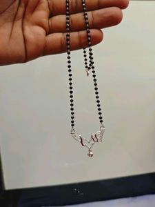 Elegant Pure Silver Mangalsutra with Intricate Des