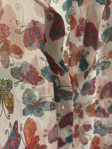 Chic Butterfly Print Sleeveless Blouse