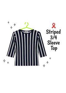 Striped 3/4 Sleeve Top