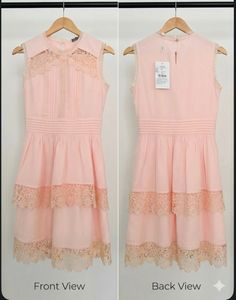 Chic Pink Lace Detail Dress
